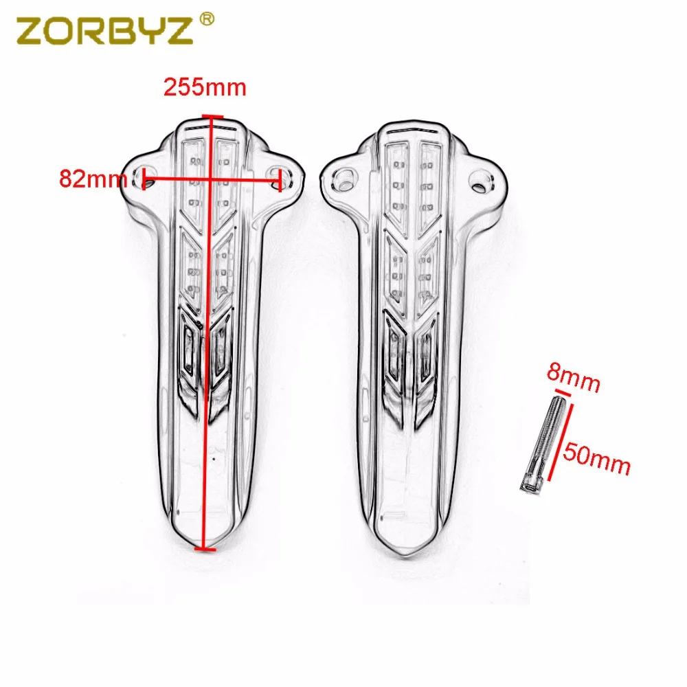 ZORBYZ мотоцикл светодиодный светильник хром Передняя вилка Нижняя нога Чехлы Чехол для Харлей FLHR FLHX FLHT