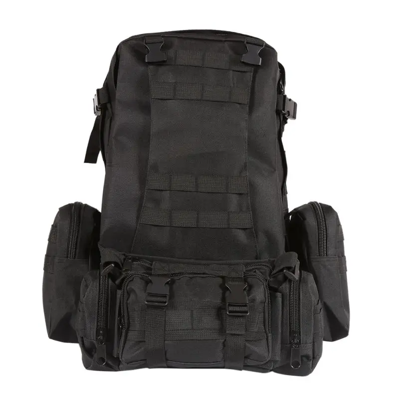 Открытый туристический походный рюкзак для выживания штурмовой армии Военный Тактический рюкзак 50л Molle 3D водонепроницаемые нейлоновые сумки - Цвет: black