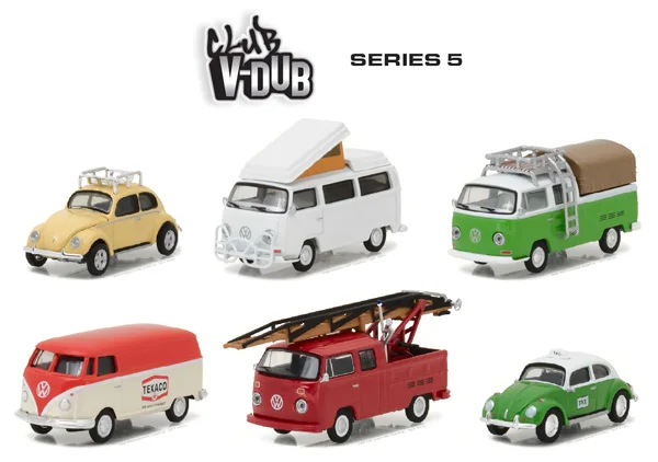 Зеленый светильник 1: 64 Клубная V-Dub серия 5 V W бутик сплава автомобиля игрушки для детей Модель оригинальная коробка