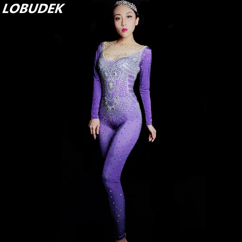 purple and silver jumpsuit