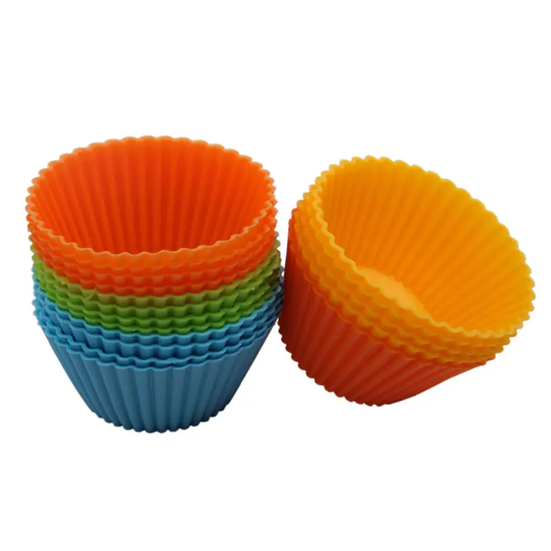 

12Pcs Silicone Cupcake Mold Muffin Cup Cupcake Liners Moulds Tins Set Form For Cupcakes Bakeware Round Cake Mold Baking Dish