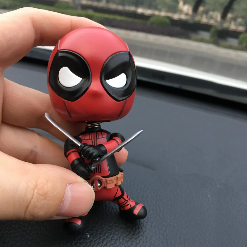  Automobile Car Decoration Shaking Head Figurine Doll Ornament Deadpool Auto Interior Home Decor Car