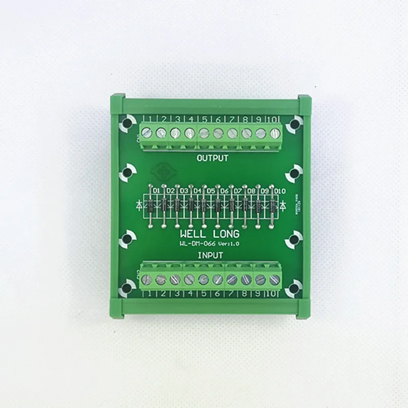 DIN rail mountable Diode Protection Terminal Block IN4007 1A/1200V Diode Terminal Block.