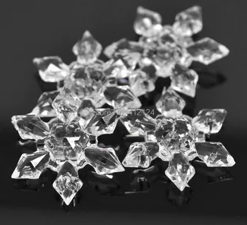 

250Pcs Clear Snowflake Acrylic Connectors Jewelry Diy Findings Charms 29x25mm(1 1/8"x1")