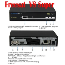 Freesat V8 Super box TV receiver Free sat V8 HD 1080P spain hot selling satellite receiver
