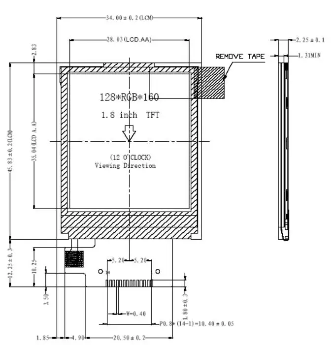 1,8 дюймов TFT lcd 14pin SPI серийный автобус 65K цветной 128*160 TFT дисплей 51 SCM приводной дисплей ST7735S Z180SN009 Z180ST029