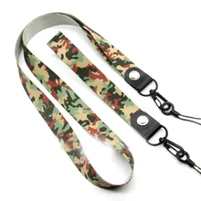 Полиэфирные камуфляжные ремешки на шею для удостоверения личности, значка для карт, ключ для спортзала/держатель USB для мобильного телефона, ремни на шею, брелок с длинной веревкой