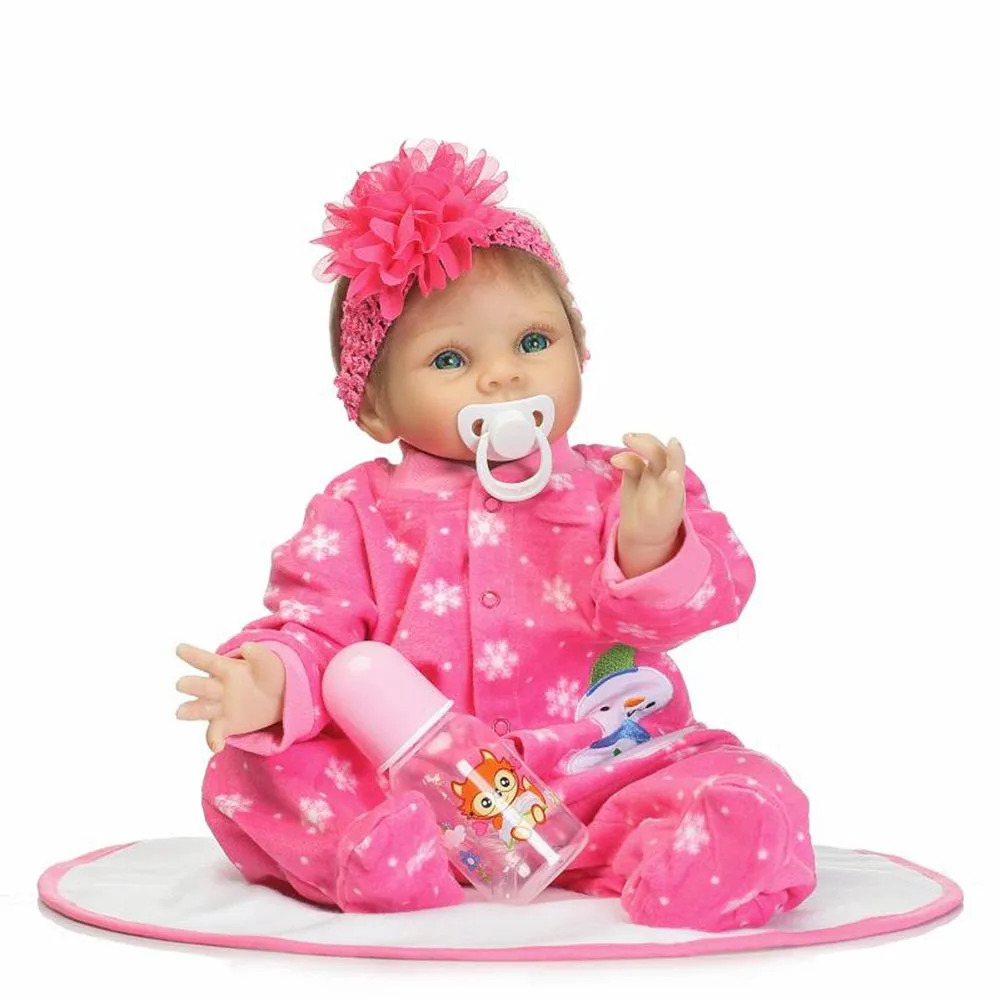 

Hot Selling NPK 55cm Silicone Reborn Doll Set Lifelike Baby Newborn Dolls With Clothes for Kids Playmate