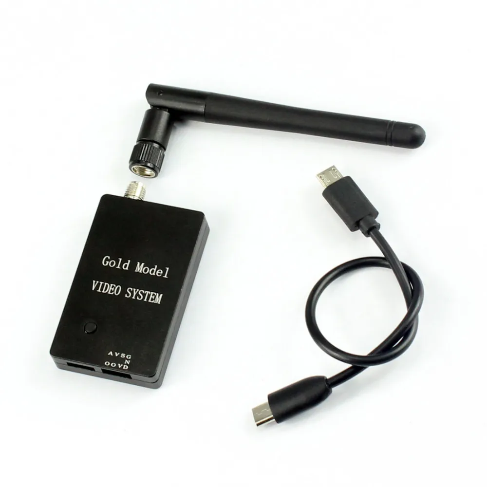 

JMT FPV Gold Model 5.8G 150 Frequency Receiver with OTG Cable Connect to Smartphone Tablet Directly for DIY RC Multirotor F19719