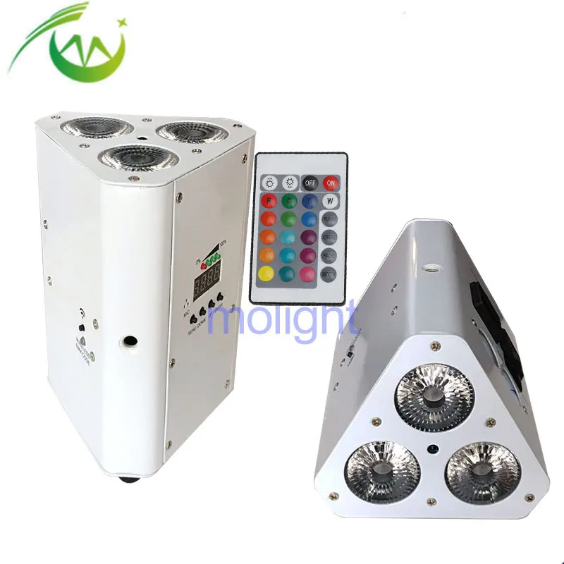 

Wireless dmx Uplights 3*18w DMX512 Control Battery Power LED DJ Uplighting RGBWA UV for Wedding Disco LED Mini Par Light