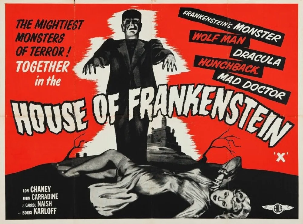 

House of Frankenstein Boris Karloff Horror Movie Film Retro Vintage Kraft Poster Canvas Painting Wall Sticker Home Decor Gift