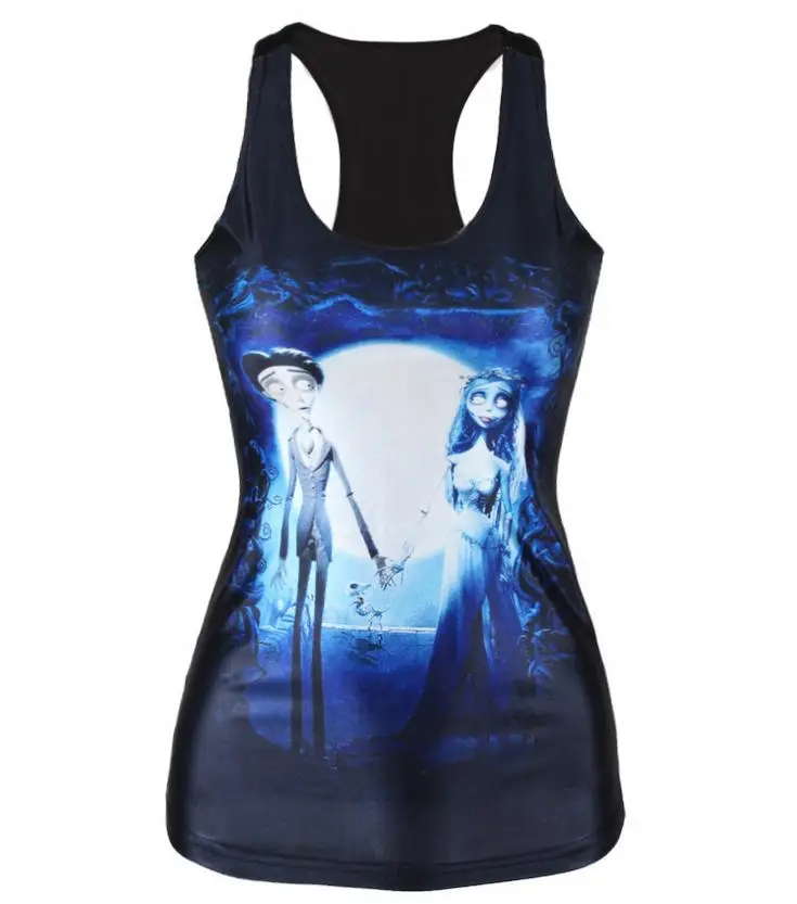 

Summer Style Corpse Bride Women Tank Top Digital Print T Shirt Tops Sleeveless Vest Sexy Camis Plus Size Fitness Blouses