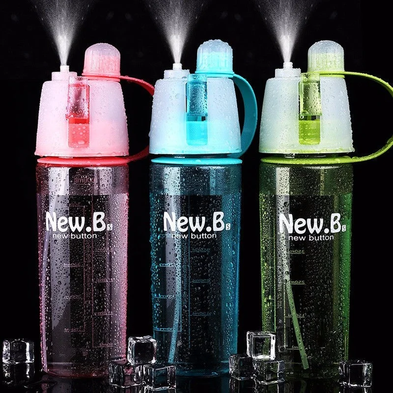 New 3 Colors Sale Hot Spray Bottles of Water Outdoor Sport Shaker my Bicycle Bottle Plastic Portable Water 600 ml Cute kettle