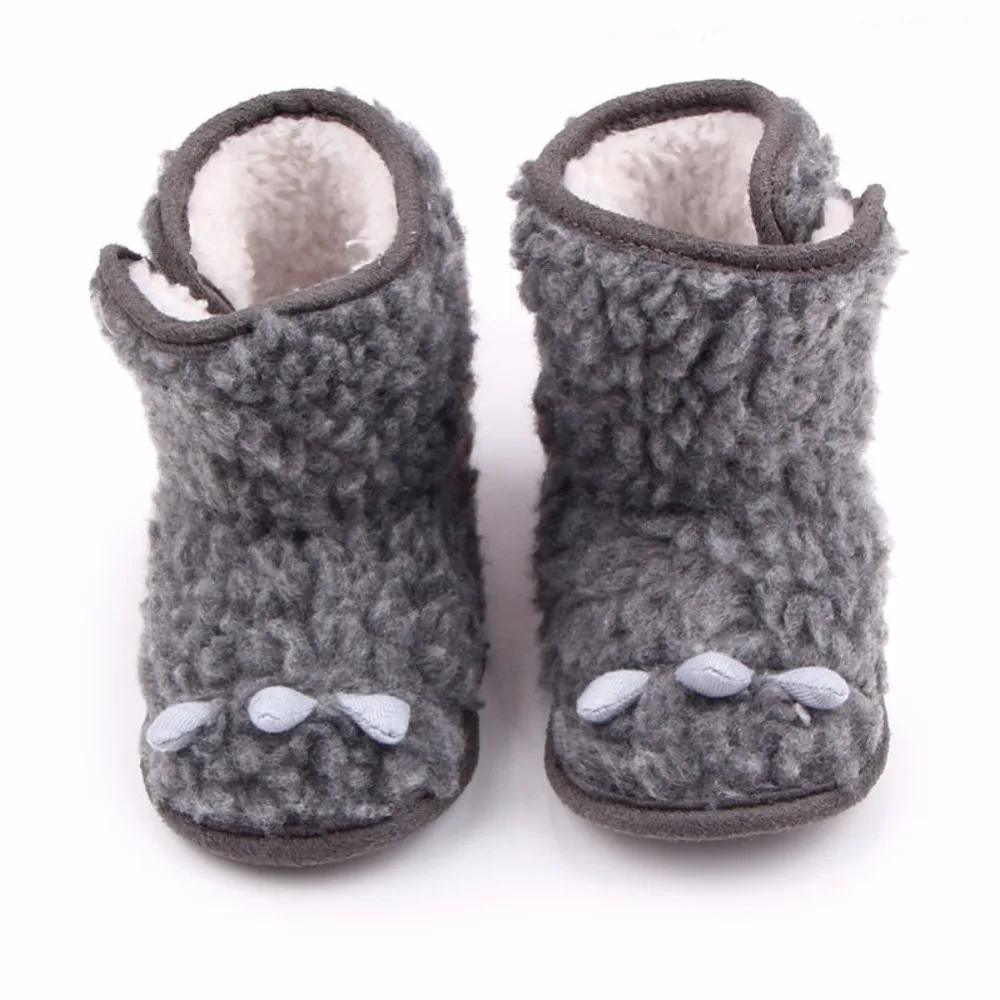 Новорожденных флис загрузки для маленьких мальчиков милые девушки кроватки теплая обувь Сапоги и ботинки для девочек 0-12 м