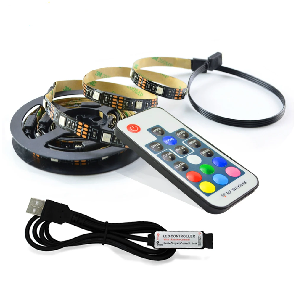 

DC 5V Flexible LED RGB light Tape 0.5M 2M USB Magic Light strip Ribbon HDTV Screen Background Flash lamp RF Controller SMD5050