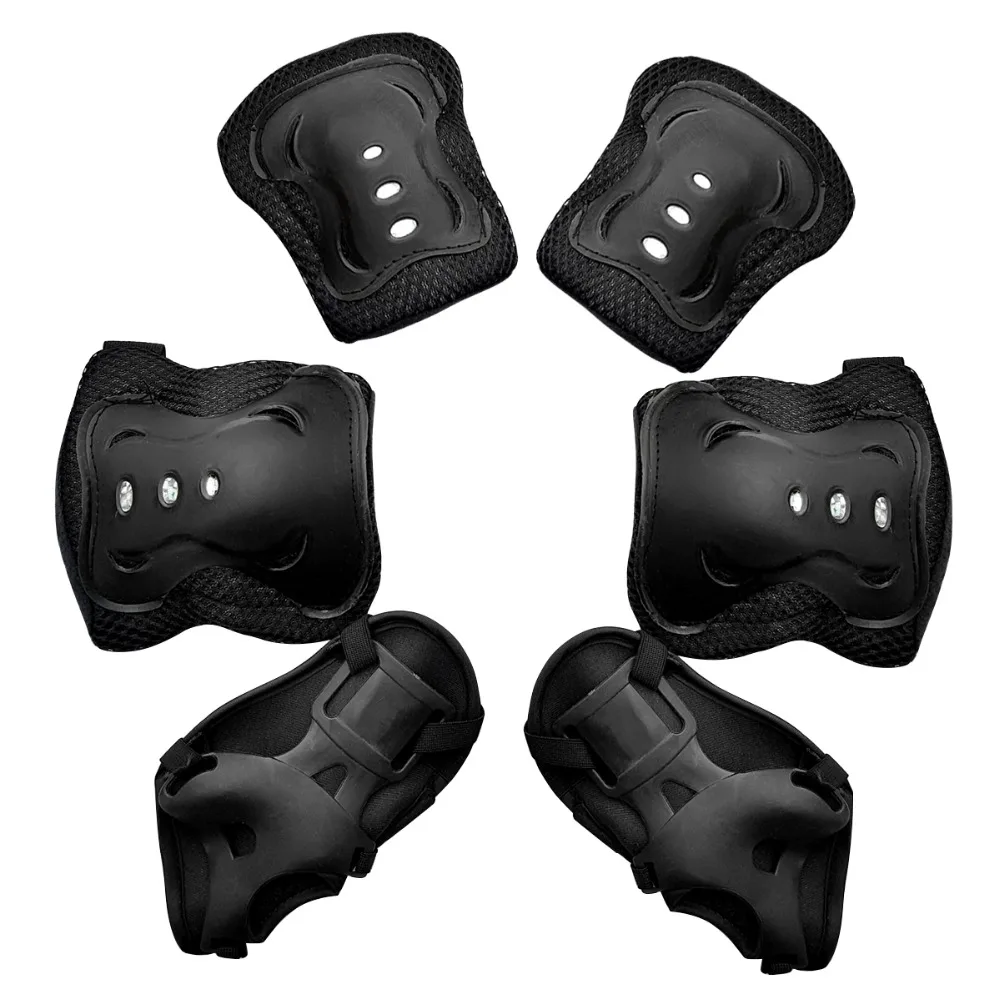6Pcs Adjustable Kid Roller Skating Skateboard Sports Protection Sets Elbow Knee Pads Wrist Protective Guard Gear Pad Cycling