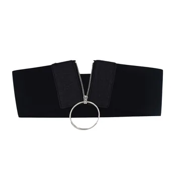 

10PCS/LOT SINGYOU Silver Ring Buckle Zipper Wide Leather Belt Female Decoration Stretchy Belt Women Waist Belt