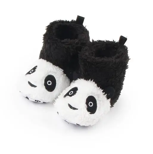 Новые зимние детские сапоги; милые панды, овцы, Животные; обувь для мальчиков и девочек; очень теплая обувь для малышей - Цвет: black