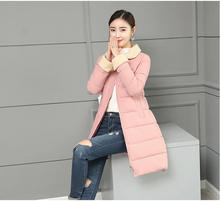Women Jacket Winter Coats Long Outwear Jackets Cotton Padded Clothing Zipper Warm Winter Jacket 2018 Korean Ladies Coat CH642 (7)