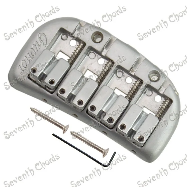 

Silver Curve Baseplate Double Bullet 4 String Saddle Electric Bass Bridge