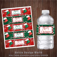 20 шт./партия персонализированные рождественские бутылки для воды этикетки конфеты бар обертка на заказ детский душ День Рождения Вечеринка свадебные украшения