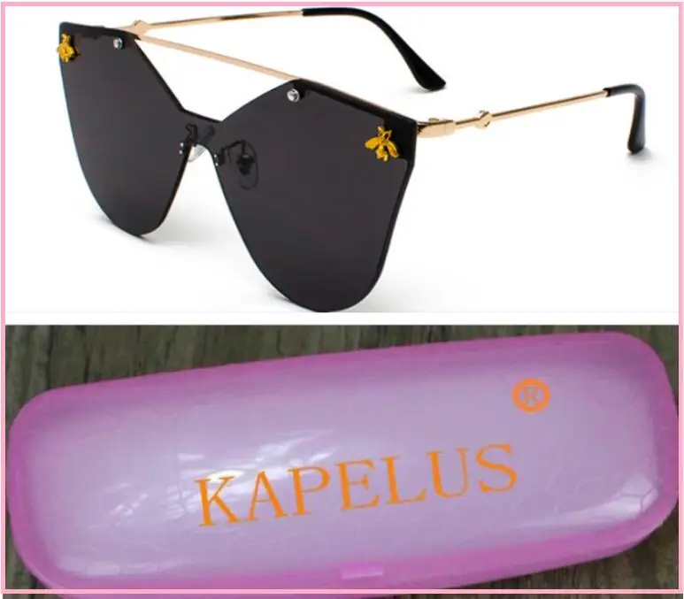 KAPELUS Восьмиугольные очки без оправы, режущие женские солнцезащитные очки для наружной моды 3372