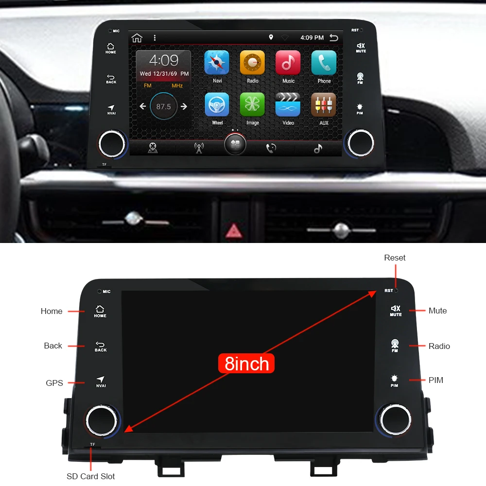 Excellent Android 9.0 Octa 8 core car dvd for Kia Picanto morning 2017 2018 GPS gps navigation car multimedia player video radio player 1