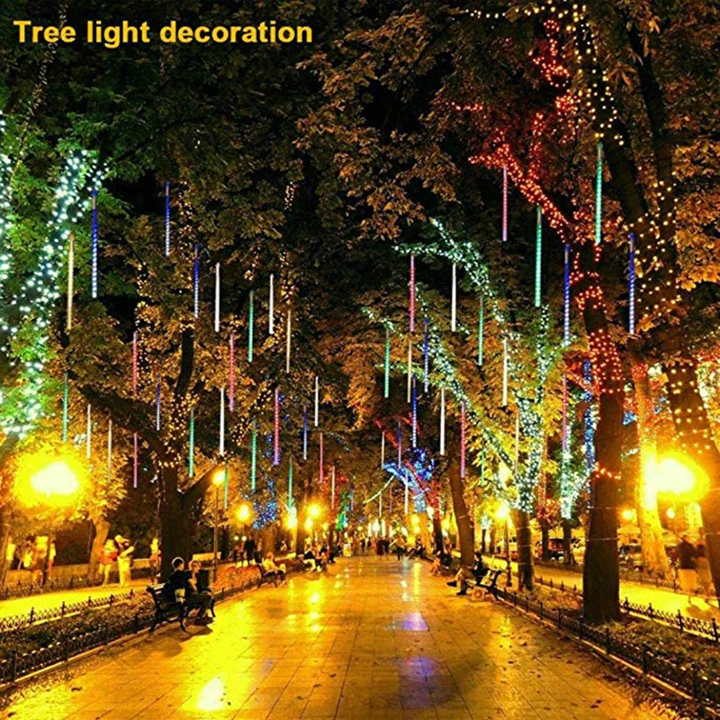 Luzes da Corda Chuva de Meteoros Decoração da Árvore à Prova Dwaterproof Luz para Festa de Casamento do Jardim Água Solar Chuva Natal Suprimentos Festivos Led 10 da corda chuva chuva de meteoros luz