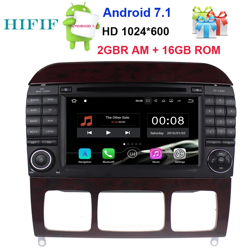 Discount HIFIF Quad Core Android 7.1 HD 1024x600 Car DVD GPS Radio For Mercedes Benz S Class W220 S280 S420 S430 S320 S350 S400 S500 S600 0