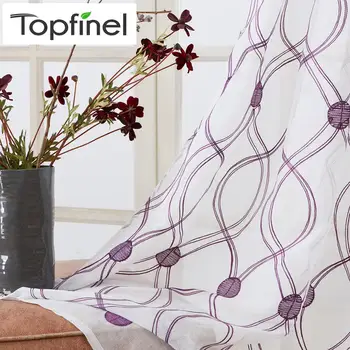 

Topfinel Branch Pattern White Sheer Curtains Window Tulle Curtains for Living Room Bedroom Tulle for Kitchen Cafe Window Curtain