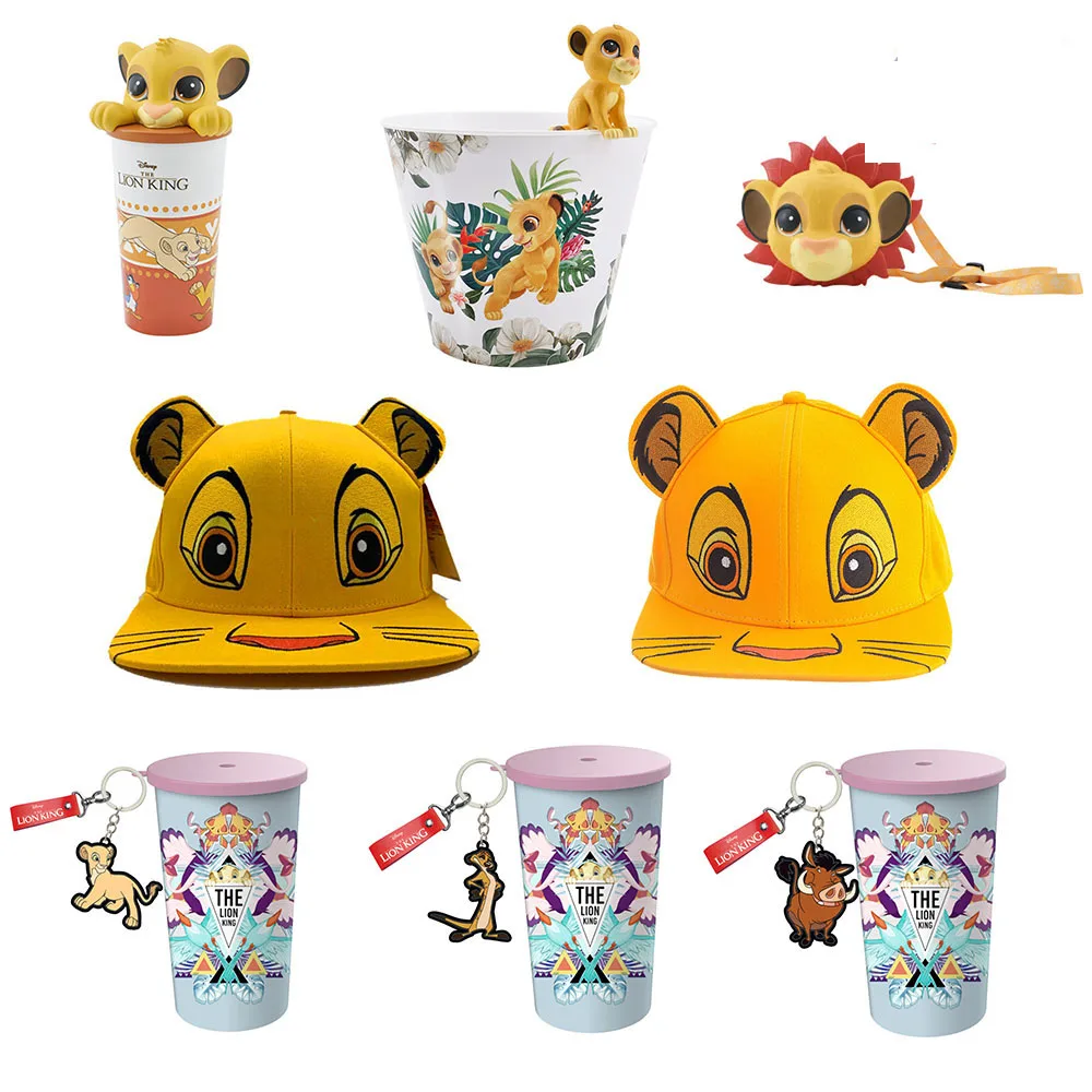 

Newl THE LION KING Figure Cap Cup Toys Anime Movie The Lion King Simba Popcorn barrel Gift Toys for Children Funs Kids