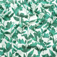 Новые высококачественные шифоновые ткани весенние и летние печатные ткани белый фон зеленые листья мягкие