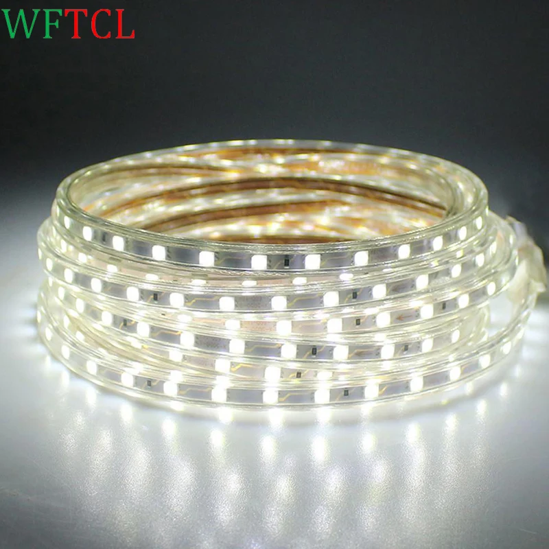

5050 LED Rope Light 10 Meters Bright White 60LEDs/M IP67 Waterproof AC220V LED stripe light with EU Power plug for Home, Ceiling
