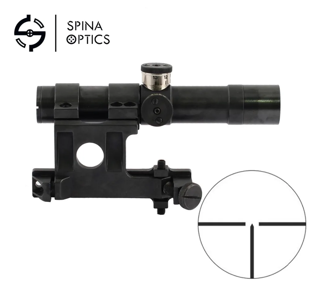 

SPINA Tactical Hunting SVD Dragunov Optics 4x20 Red Illuminated Rifle Scope Airsoft Sniper Gear