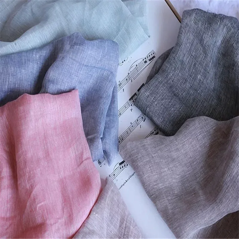 Super width 210 cm 100 Linen Gauze Fabric for curtains 82 inches wide