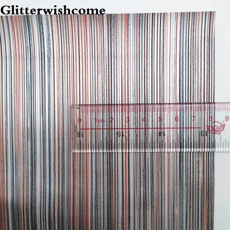 Glitterwishcome 21X29 см A4 размер винил для бантов печатные радужные полосы Кожа Fabirc искусственная кожа листы для бантов, GM225A