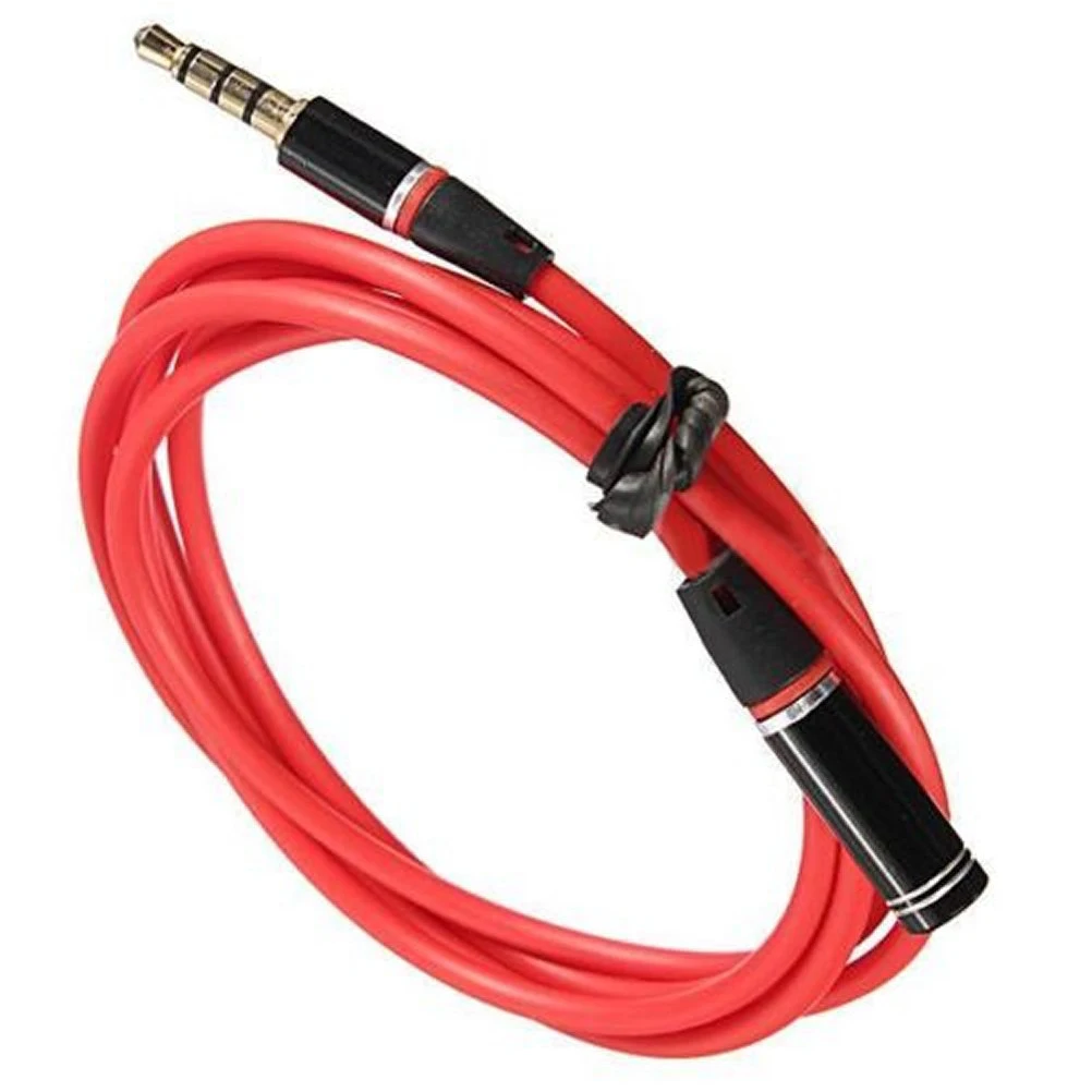 OPQ-3.5mm 4 полюса мужчин и женщин красный позолоченный наушников аудио адаптер для наушников Mic удлинитель