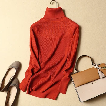 

2019 autumn winter women fashion sweater knitted warm slim pullovers fashion bottoming warm clothing tops