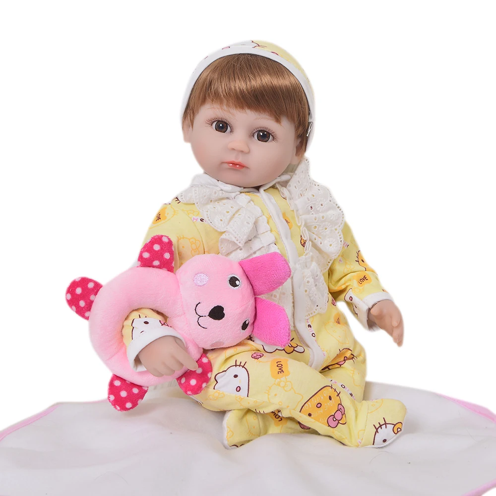 

Reborn baby real doll 18"43cm vinyl silicone reborn baby dolls toys for children gift Bebes reborn bonecas cotton body