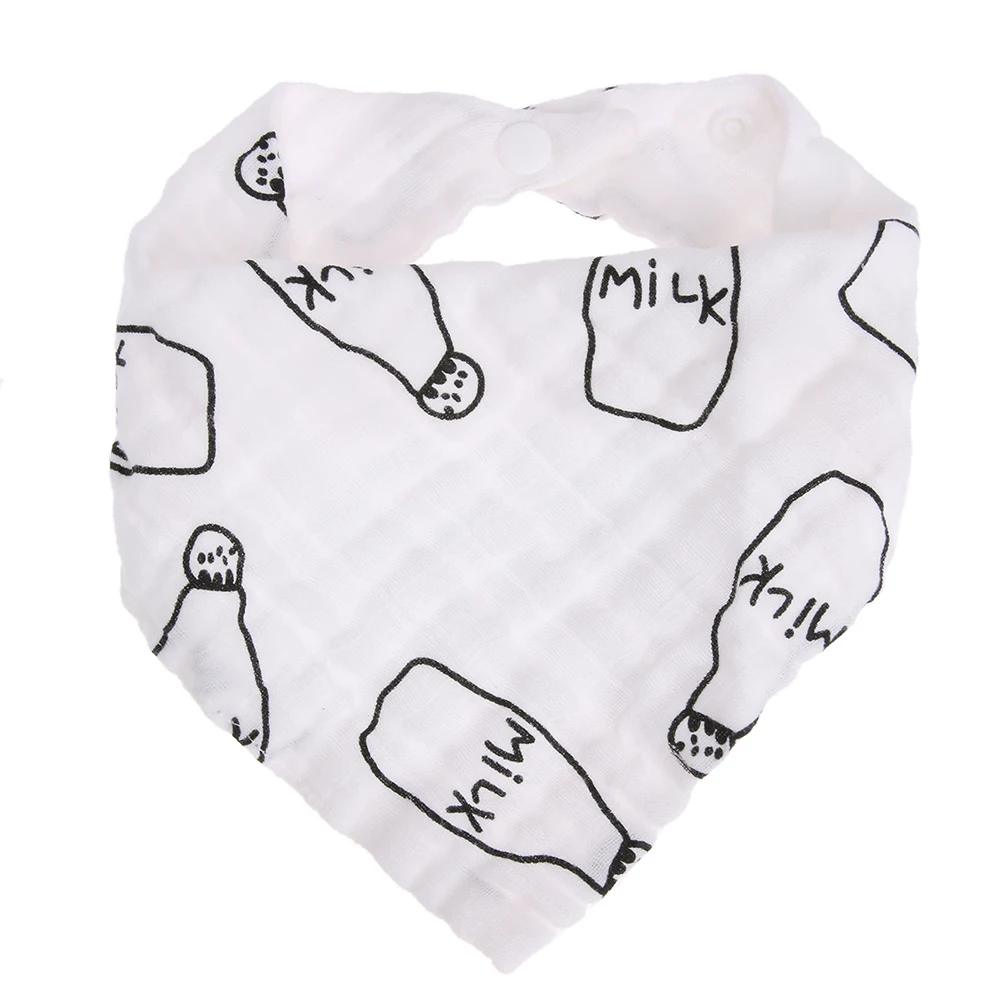 Milk Bottle Print font b Baby b font Saliva Towel Infant Kids Triangle Head Scarf Bandana