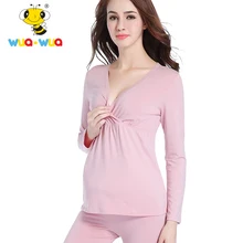 

Wua Wua Mother Long Sleeve Pregnant Maternity Pajamas Set Sleep Clothes Sleepwear for Pregnant Women Nightgown for Feeding
