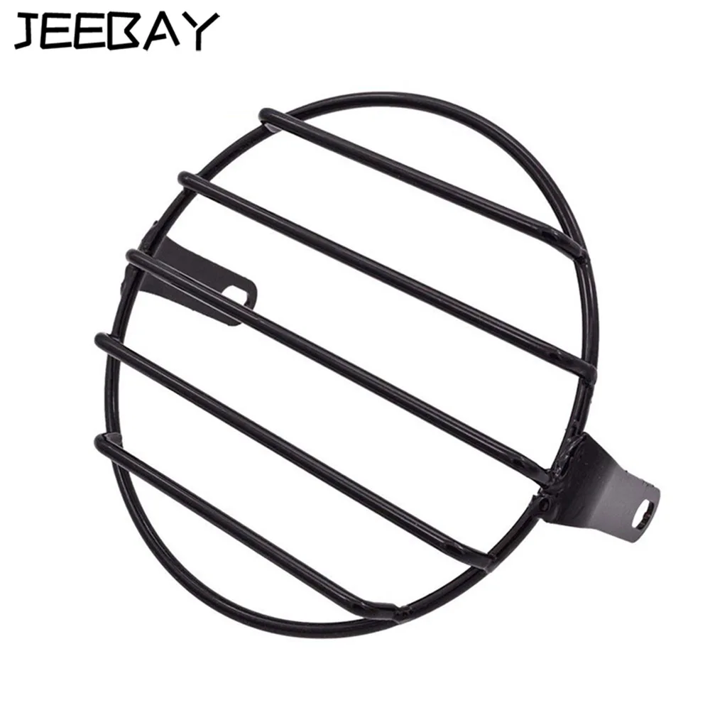 

JEEBAY 6.3" Retro Motorcycle Motocicleta Grill Side Mount Headlight Lamp Cover Mask Cafe Racer Car Accessories