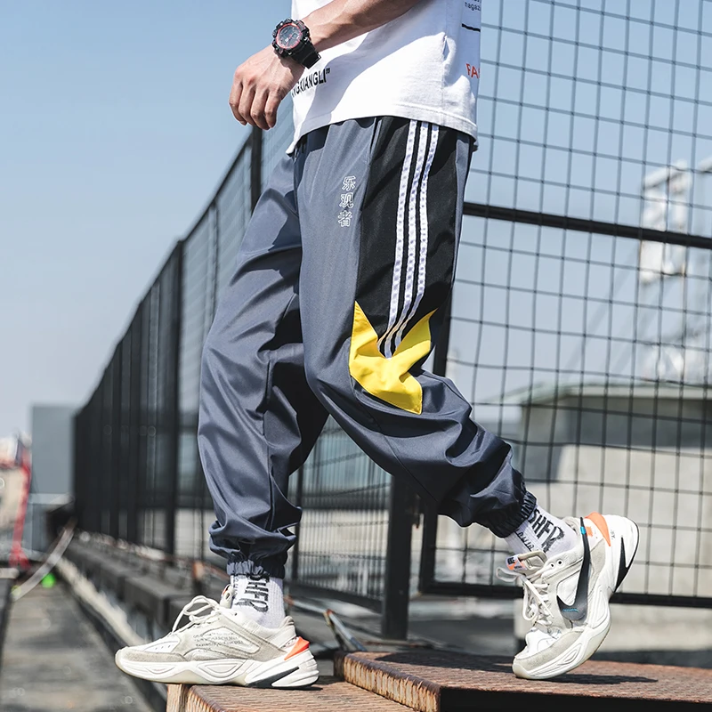 

Men Clothes Pants Men 2019 New Autumn Mens Hip Hop Sweatswear Pants Printing Side Stripe Pockets Men Jogging Sweatpants
