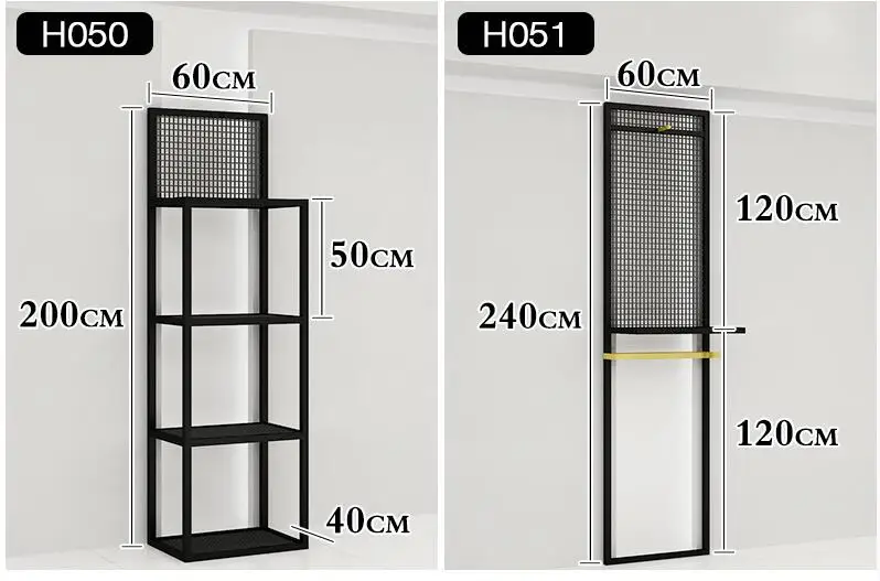 Витрина для магазина одежды напольная полка для мужской и женской одежды новая комбинированная боковая вешалка