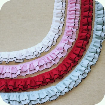 

5Yard 4.5cm Double Layer 3 Colors Lace Trim Handmade Patchwork Material Lace Ribbon DIY Sewing Crafts Accessories&Home Party Dec