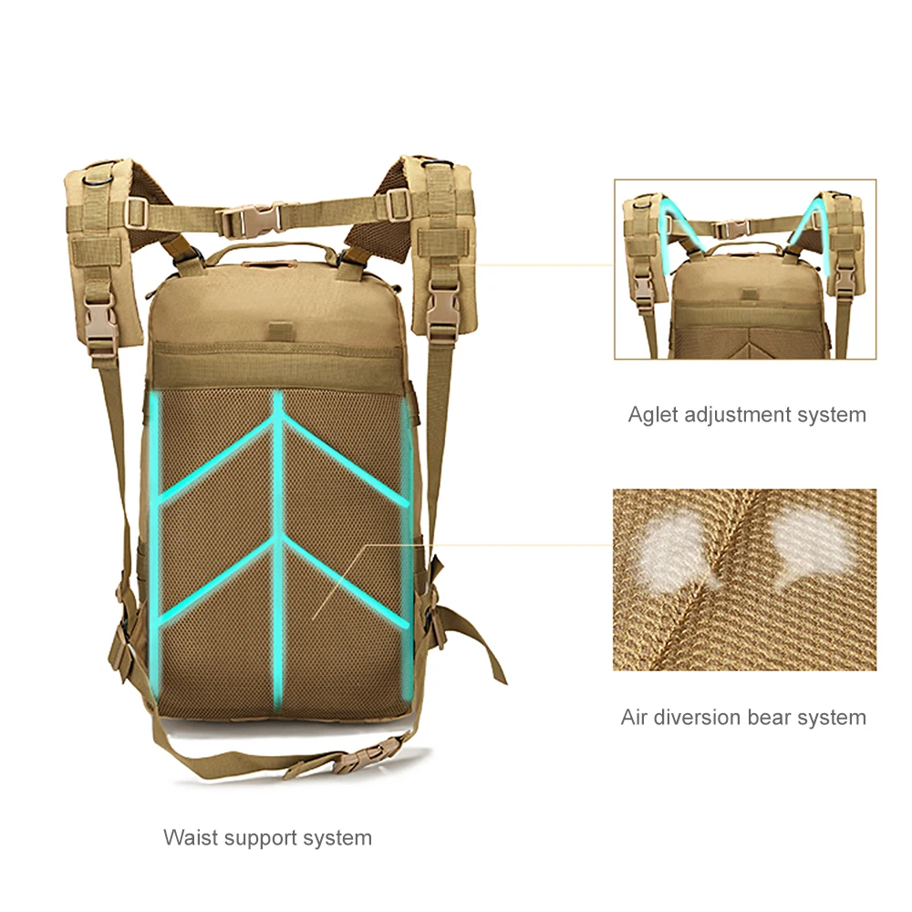 45L тактический рюкзак mochila Военная Тактическая Сумка militar походный рюкзак походная спортивная сумка Военная большая сумка