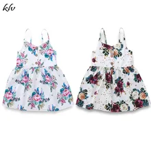 Kids Baby Girls Dress Flower Summer Princess Dress Floral Sleeveless Strappy V-Neck Button Dress High Waist Cotton Dress Kids Baby Girls Dress Flower Summer Princess Dress Floral Sleeveless Strappy V-Neck Button Dress High Waist Cotton Dress