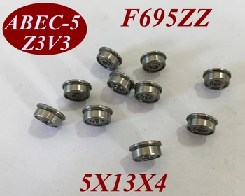 

10Pcs F695ZZ F695Z F695-ZZ 5X13X4 mm Miniature high speed deep groove Ball Bearings Flange Roller flanged bearing