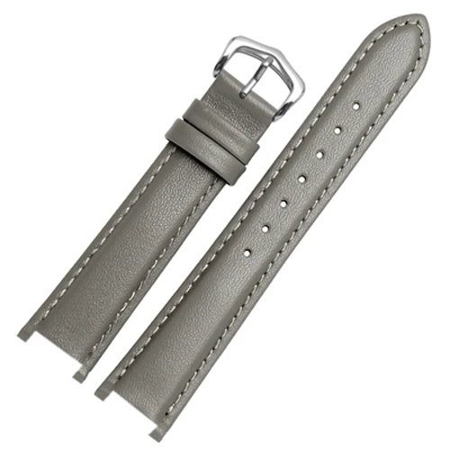 Натуральная кожа браслет 20*10 мм 14*5 мм вогнутый интерфейс сменный кожаный ремешок fit TQ52926 женский браслет - Цвет ремешка: Grey B