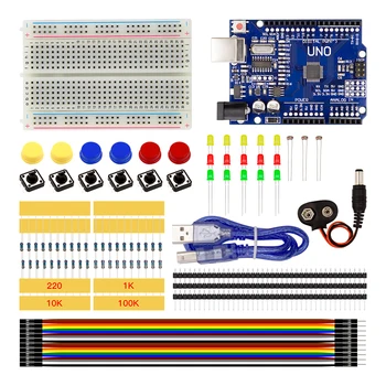 

Smart Electronics Starter Kit Uno R3 Mini Breadboard LED Jumper Wire Button for arduino Diy Kit